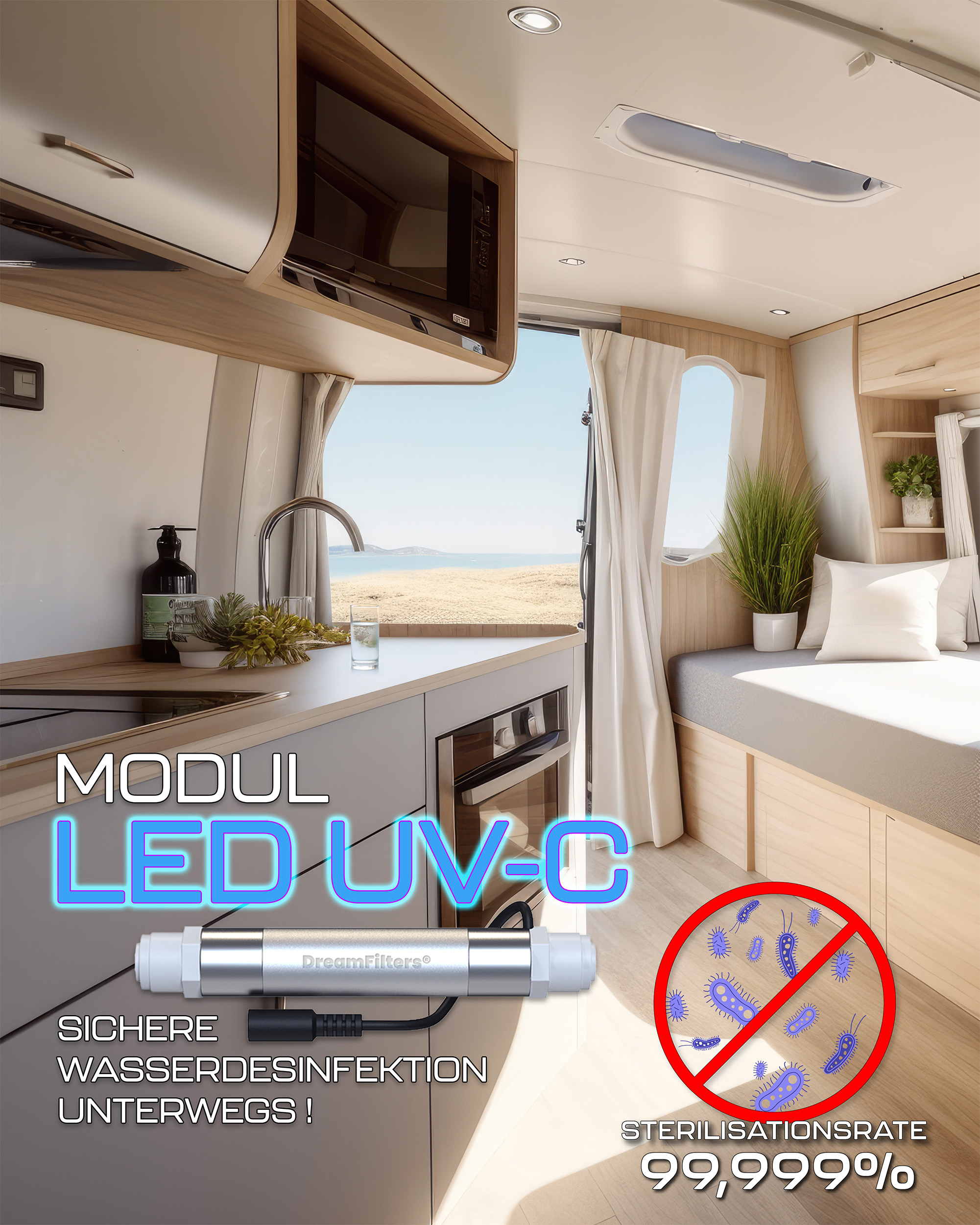 UVC-LED 12/24V Modul zur Wasserentkeimung<br>für Wohnmobile und Filtersysteme. – Bild 7