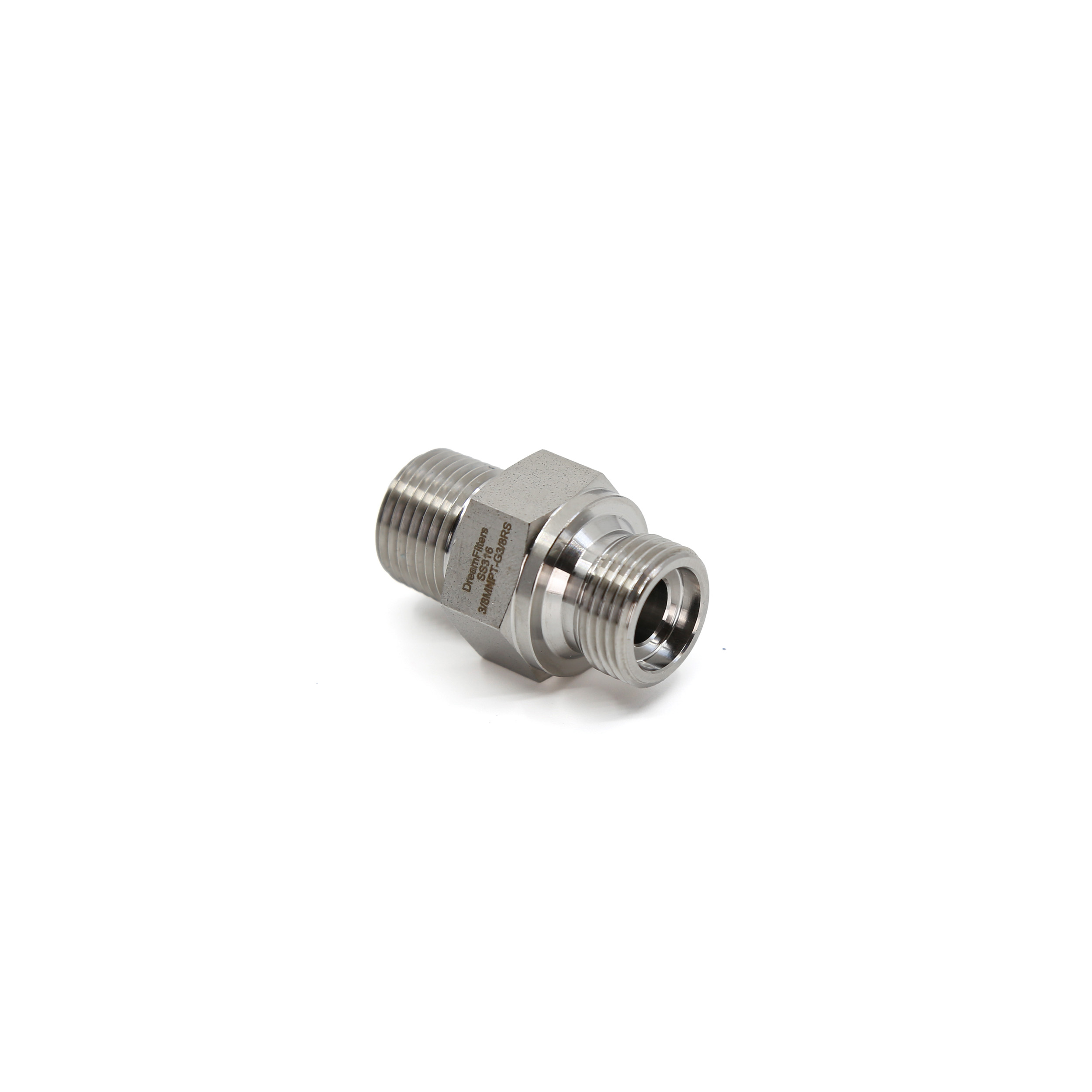 Doppelnippel 3/8 BSP - 3/8 NPT aus Edelstahl