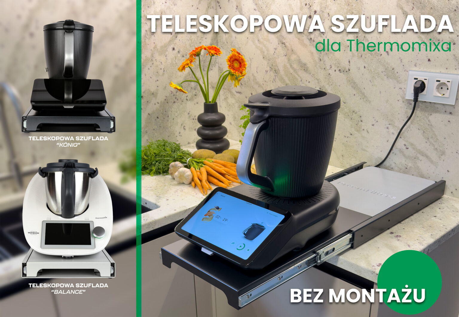 Teleskopowa szuflada do Thermomixa