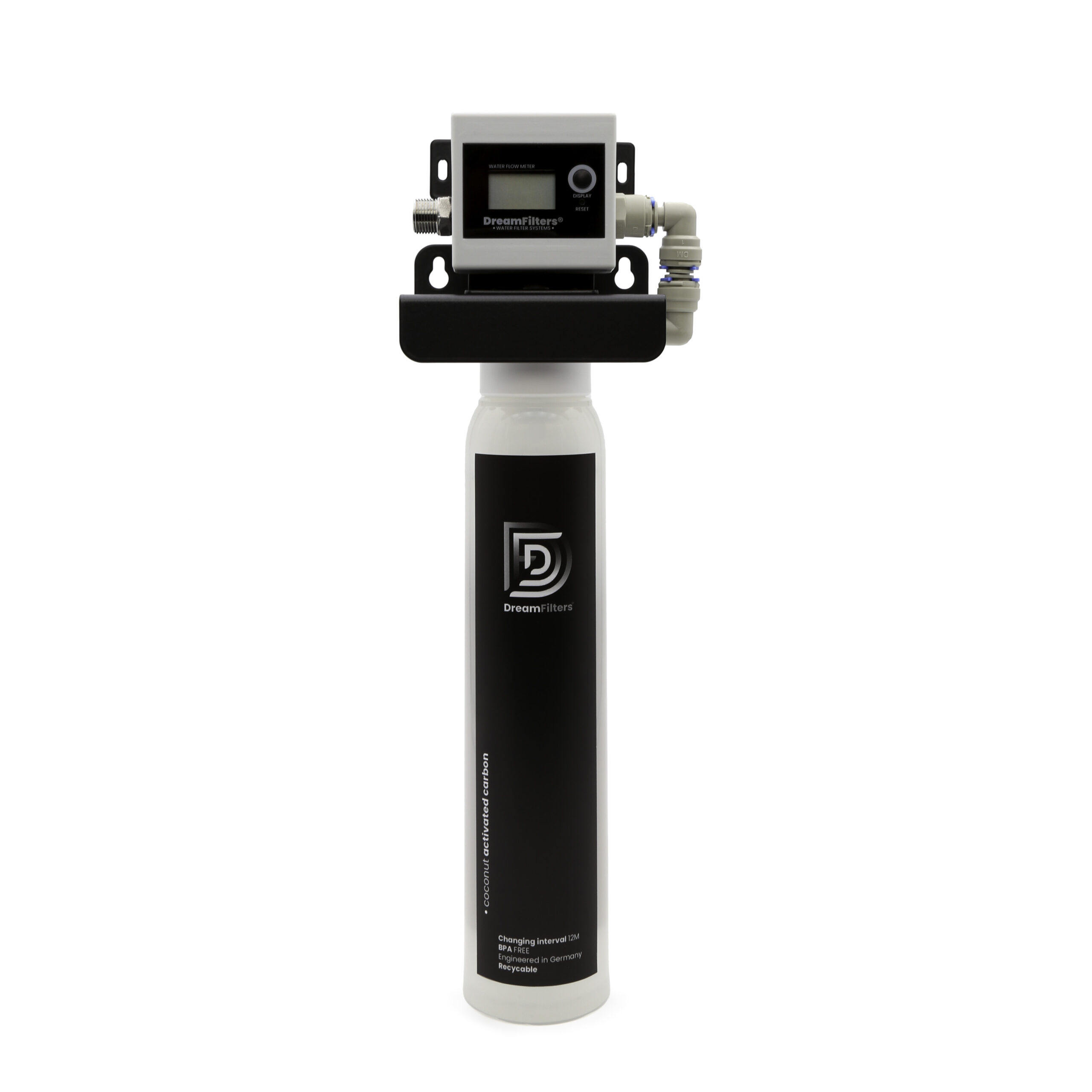 AquaUno Control mit PureTaste Aktivkohlefilterkartusche. Untertisch-Wasserfilter mit digitaler Filterüberwachung für Küchenarmaturen.